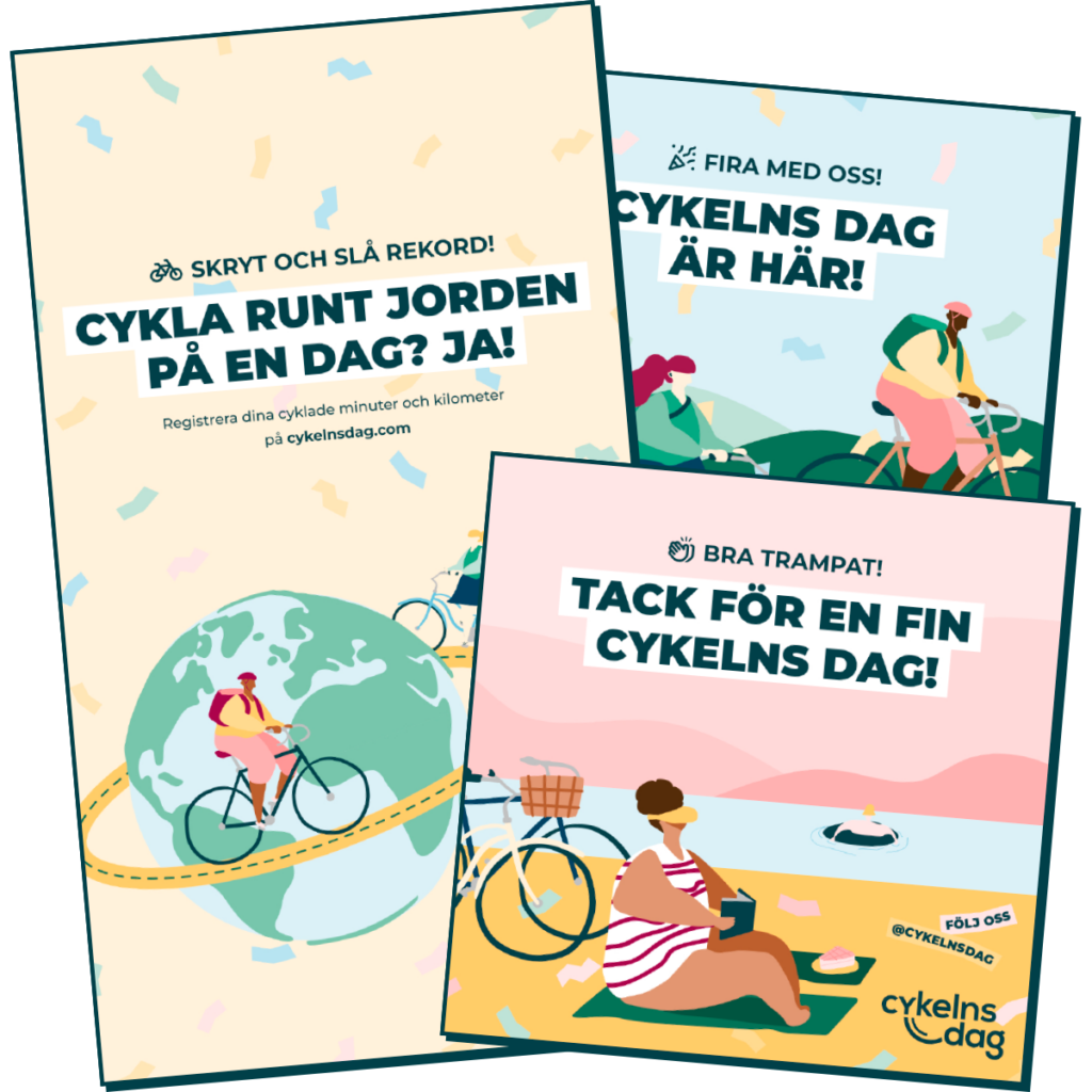 Mockup Cykelns dag sociala medier bilder